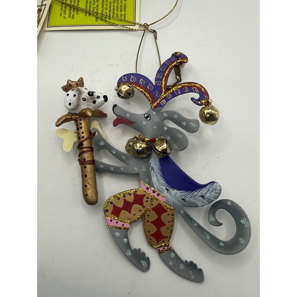 Vtg Silvestri Karen Rossi Fanciful Flights Jester Dog Ornament 2000 New Box